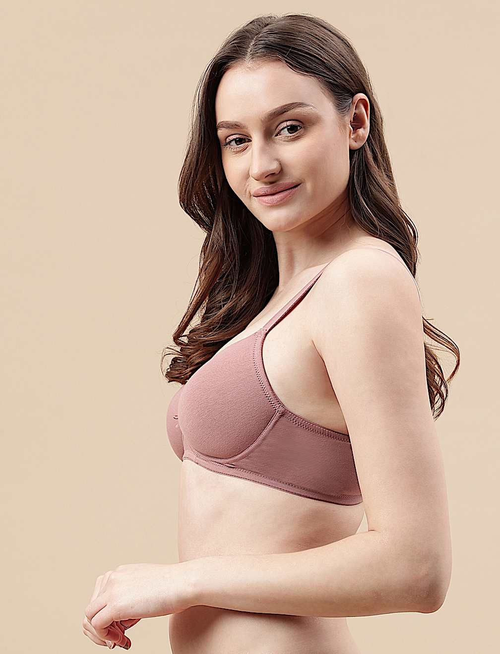 Cotton Mix Padded Demi Cup Bra