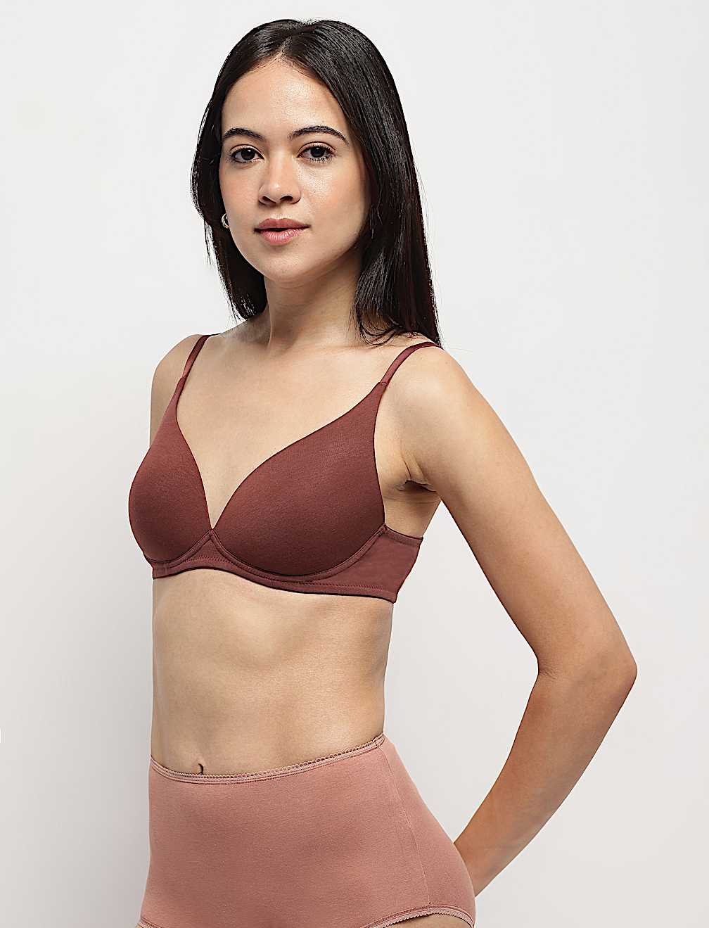 Cotton Mix Padded Demi Cup Bra