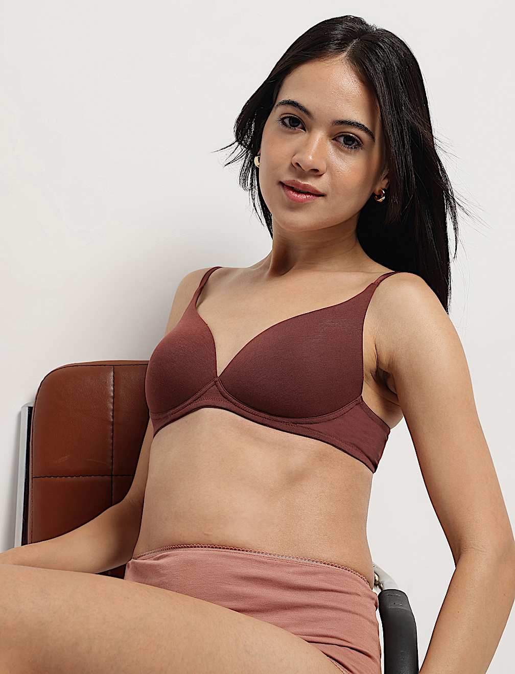 Cotton Mix Padded Demi Cup Bra