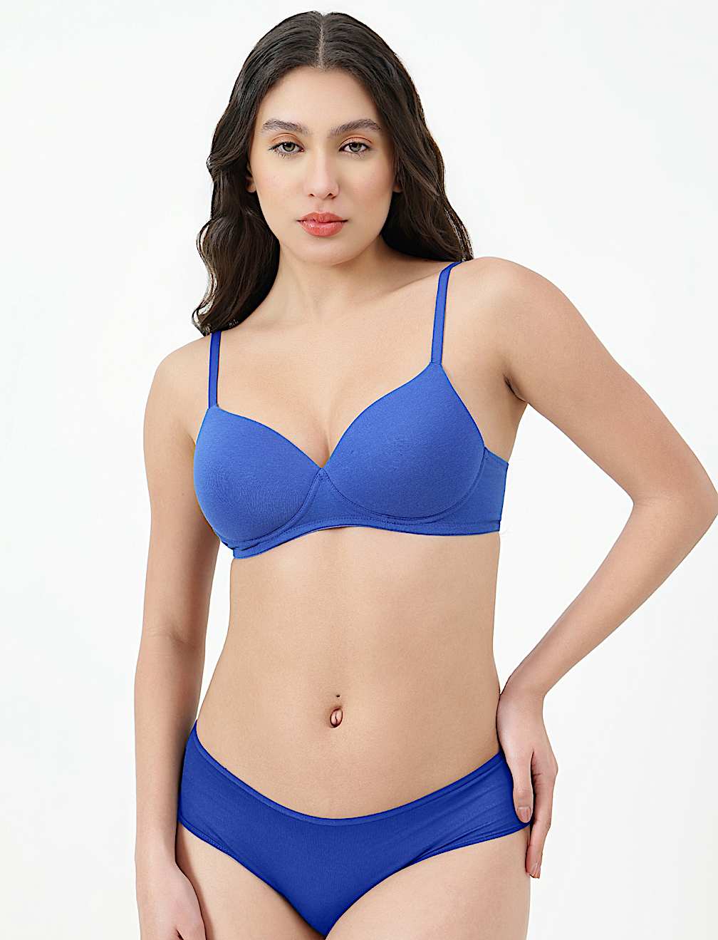 Cotton Rich Plain Sweetheart Neck Bra