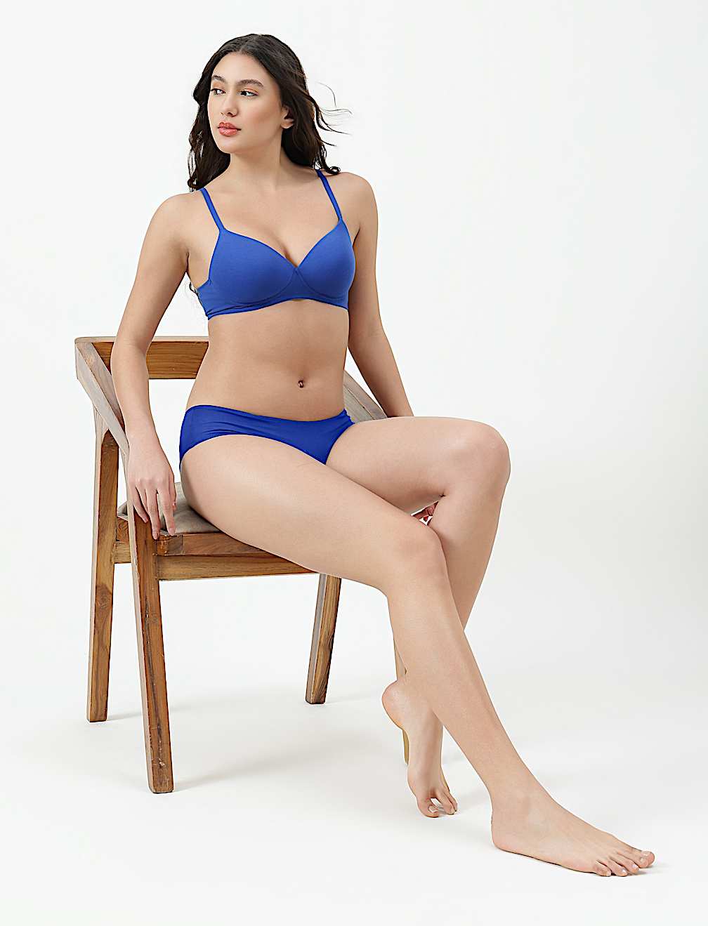 Cotton Rich Plain Sweetheart Neck Bra