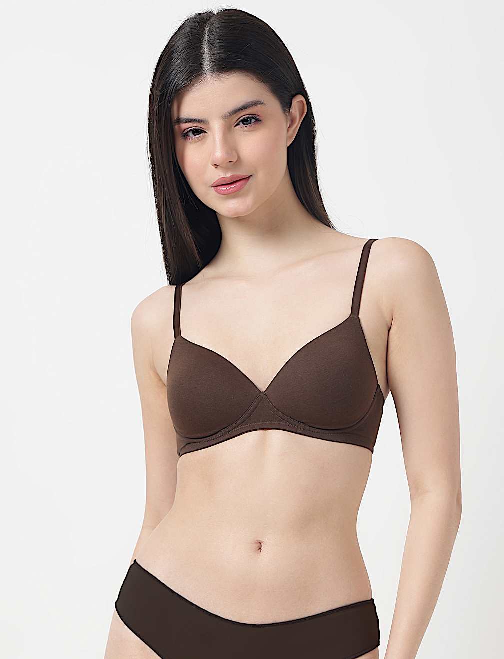 Cotton Mix Padded Demi Cup Bra