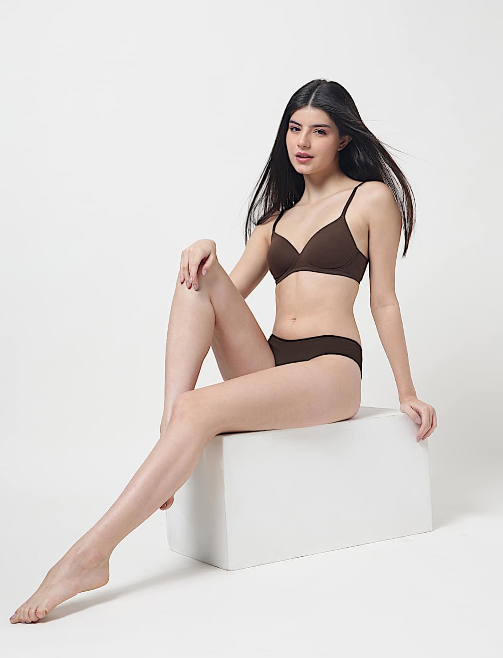 Cotton Mix Padded Demi Cup Bra