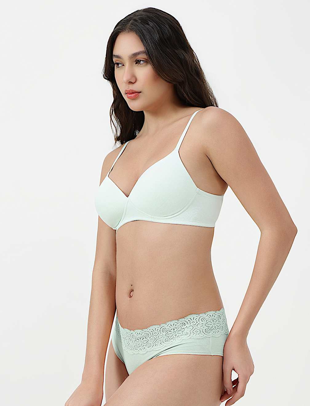 Cotton Rich Plain Sweetheart Neck Bra