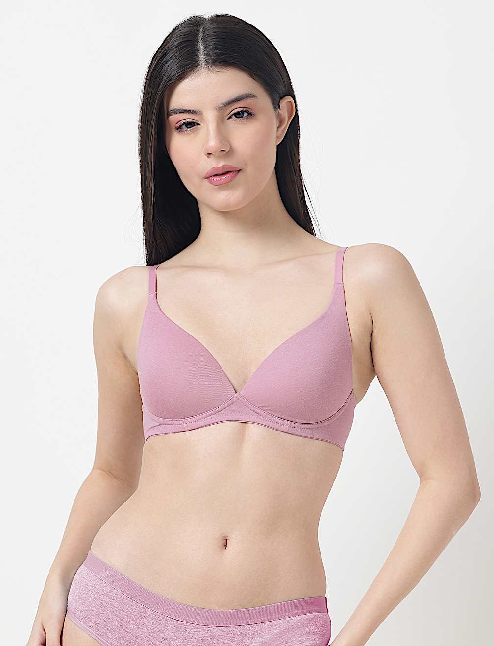 Plain Non-Wired Plunge Bra