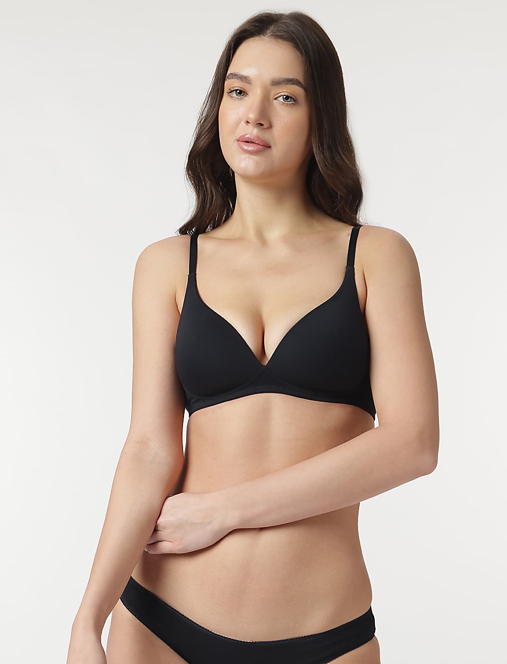 Plain Non-Wired Plunge Bra