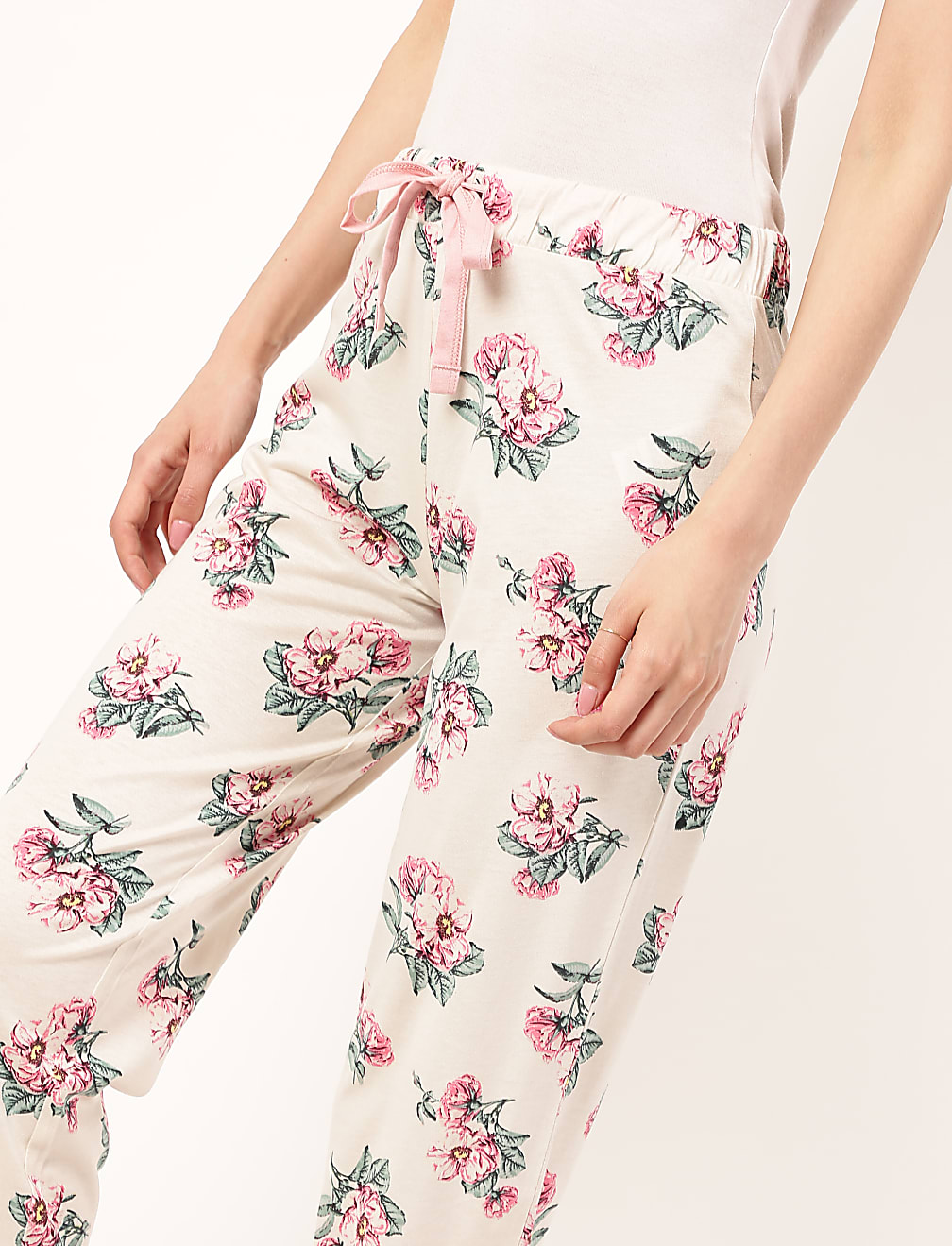 Cotton Mix Floral Regular Fit Trouser