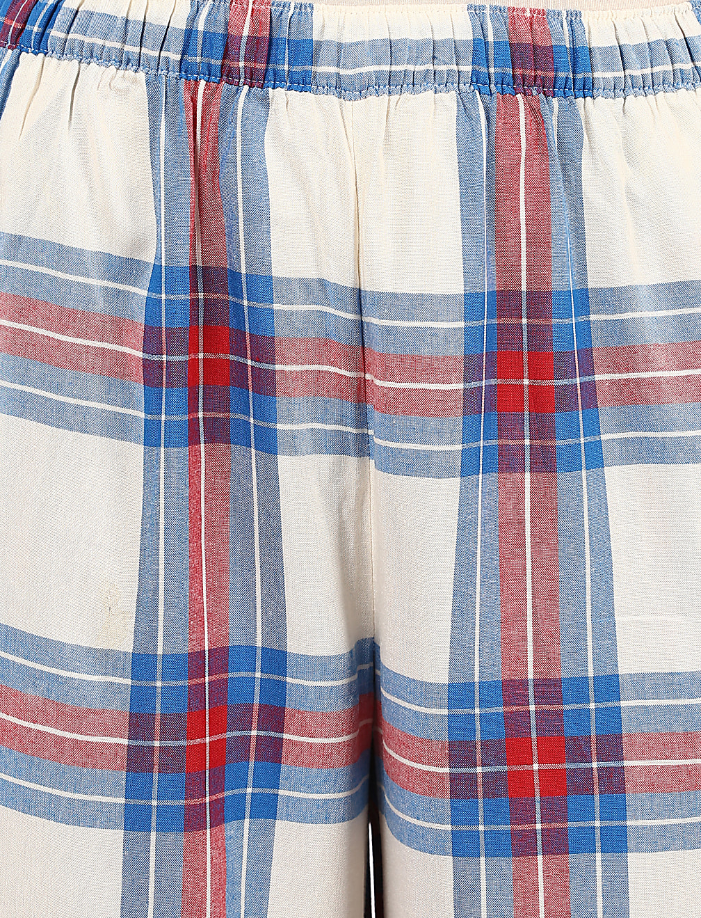 Jersey Top & Check Woven Bottom