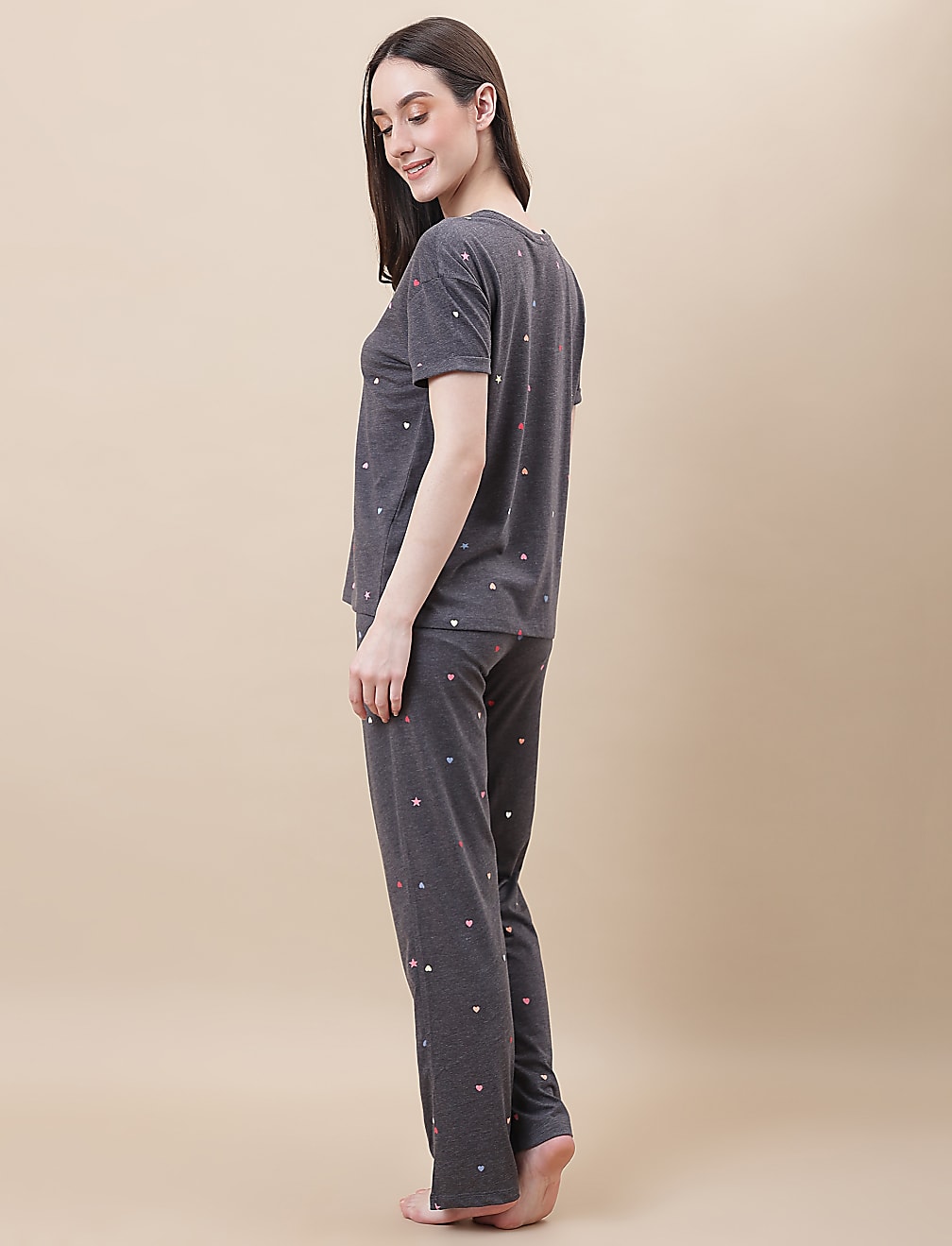 Cotton Mix Crew Neck Loungewear Set