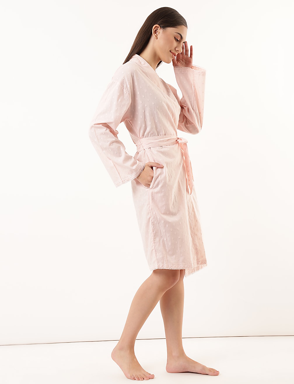 Pure Cotton Shawl Collar Nightdress