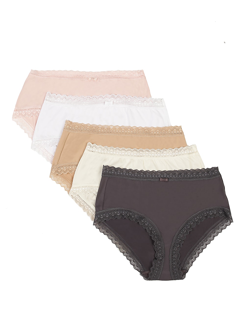 5PK High Leg Lace Knickers
