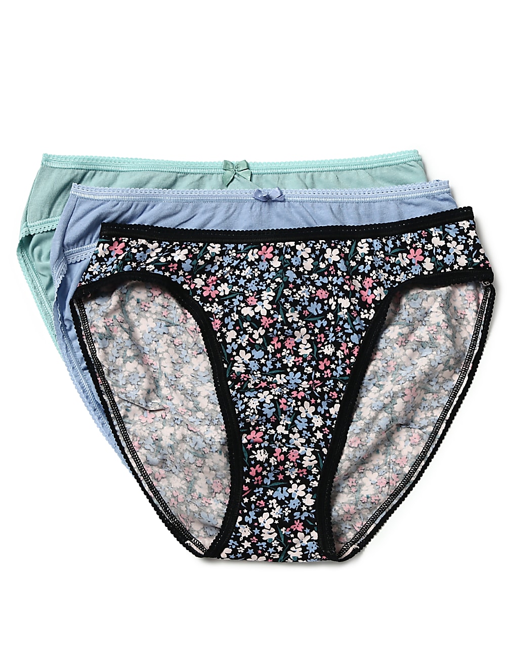 Pack of 3 Cotton Mix High Legs Panty