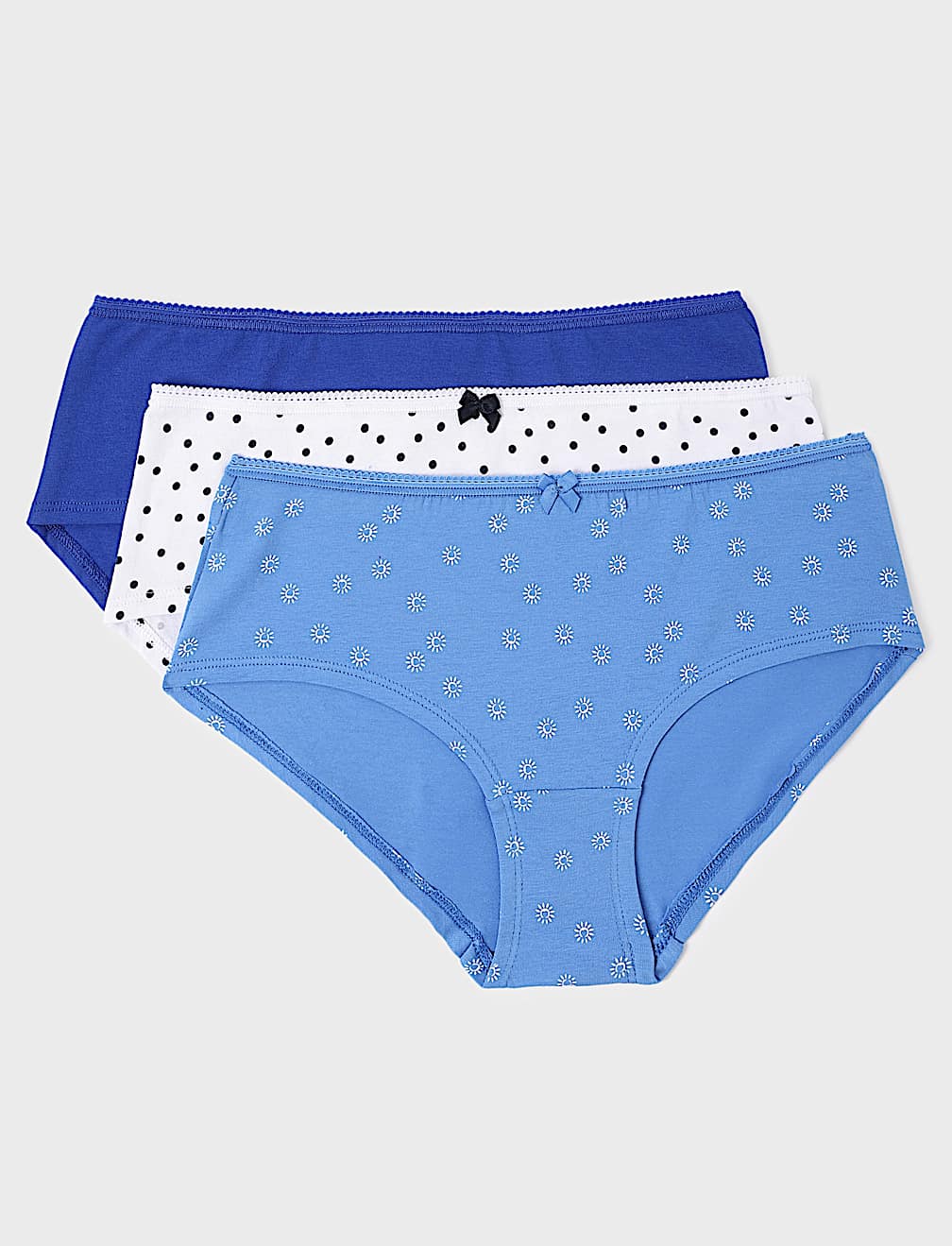 3pk Cotton Rich Low Rise Knickers
