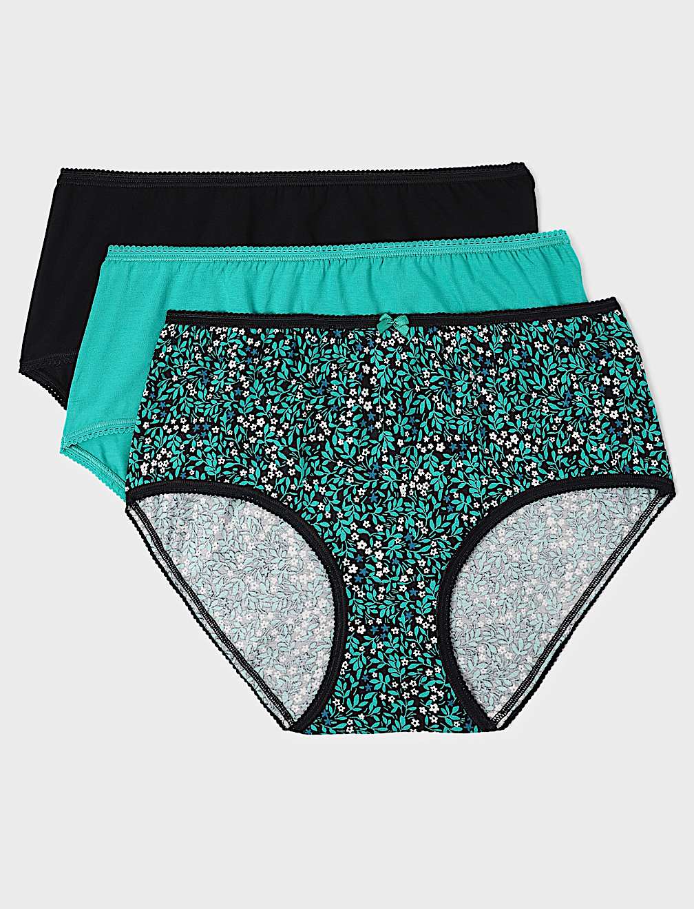 3pk Cotton Rich Midi Knickers