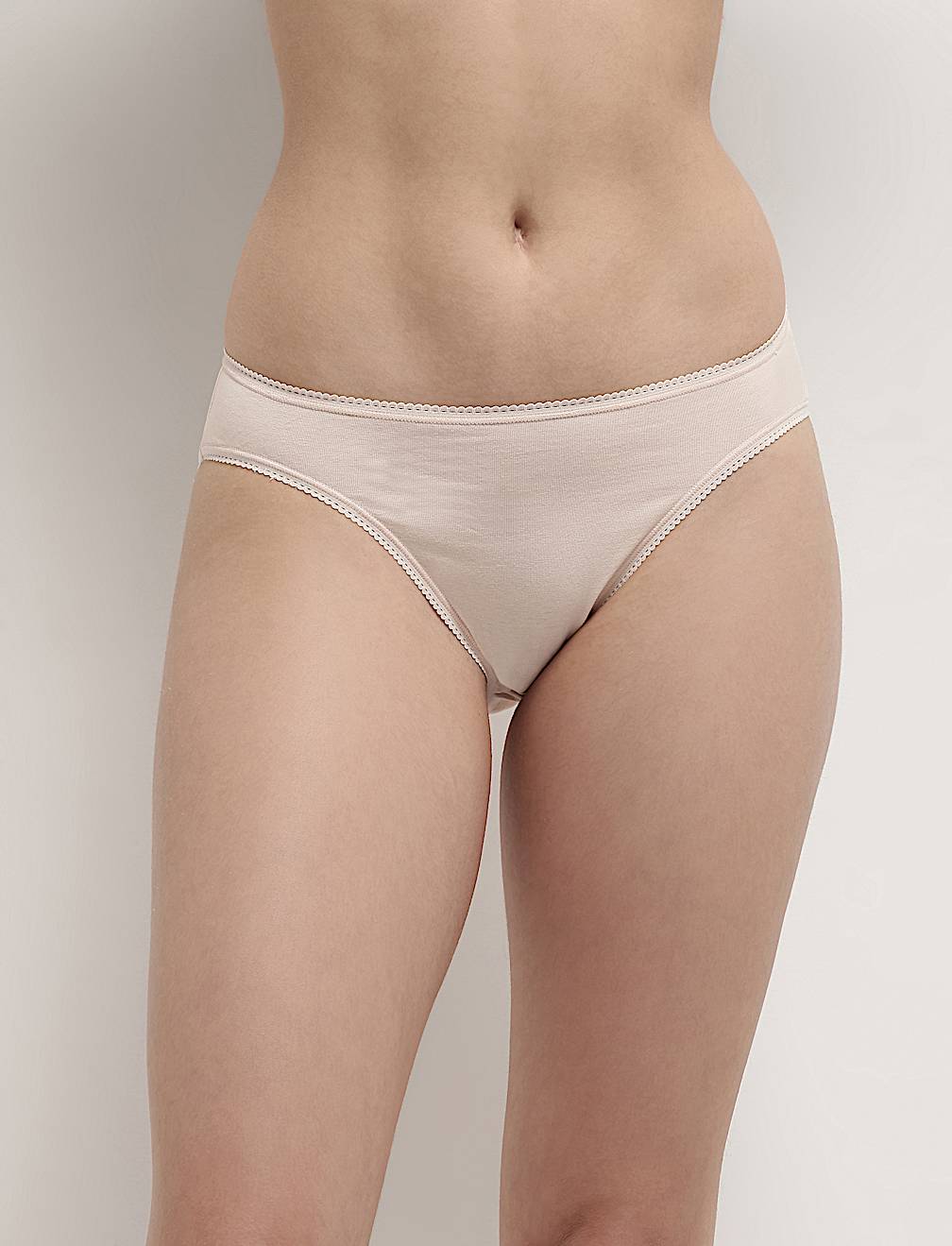 3pk Cotton Rich High-Leg Knickers