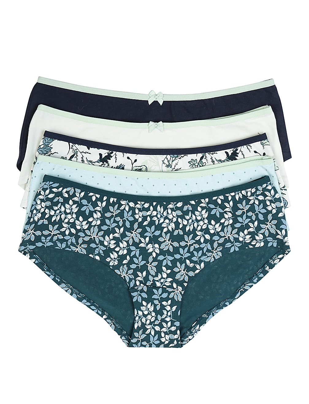 5 Pack Cotton Mix Printed Knickers