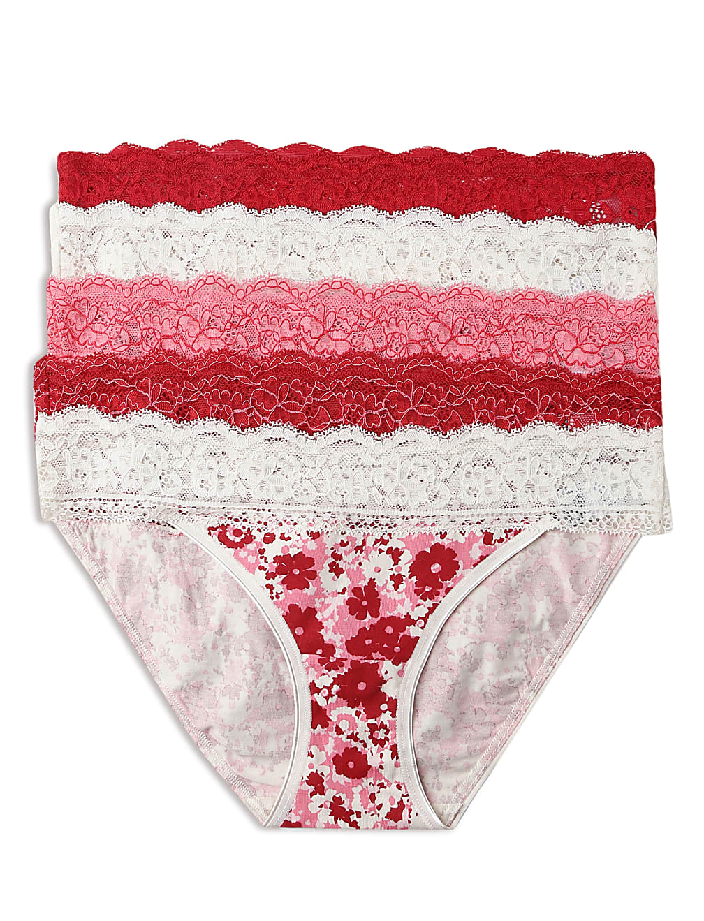 Pack of 5 Printed Lace Trim Knickers