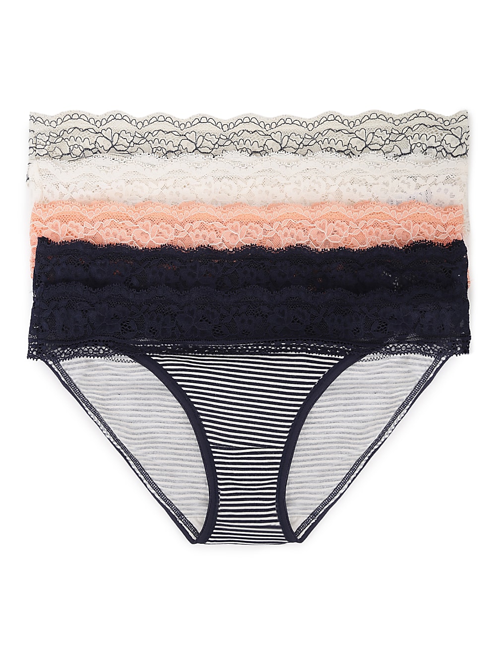 Pack of 5 Printed Lace Trim Knickers