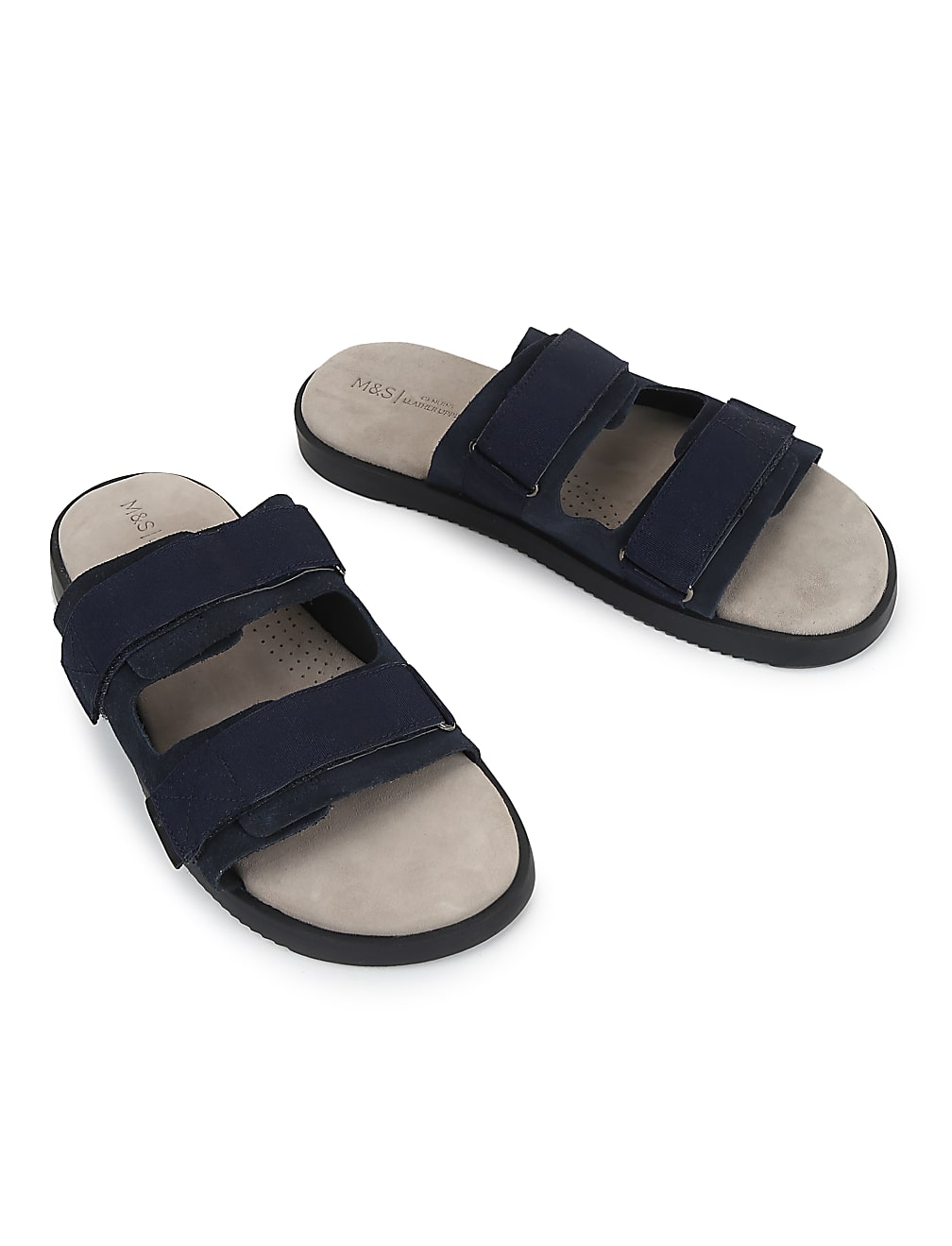 Buy Leather Plain Slippers at Marks Spencer