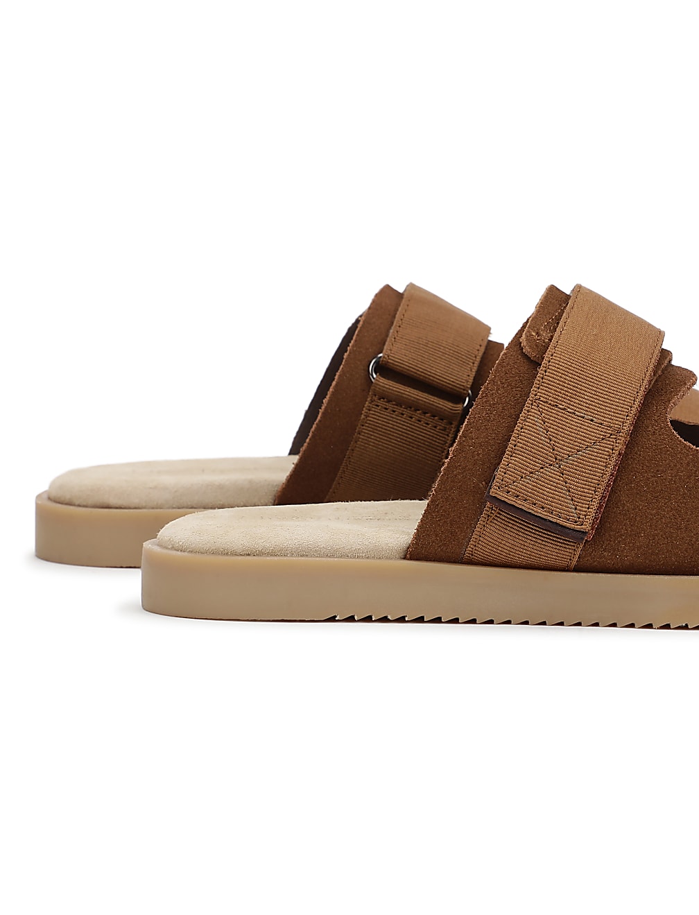 Leather Plain Velcro Slippers