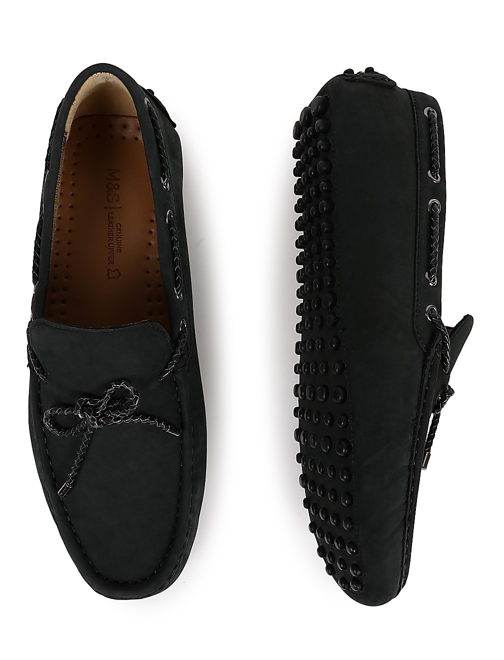 Leather Plain Standard Fit Loafers