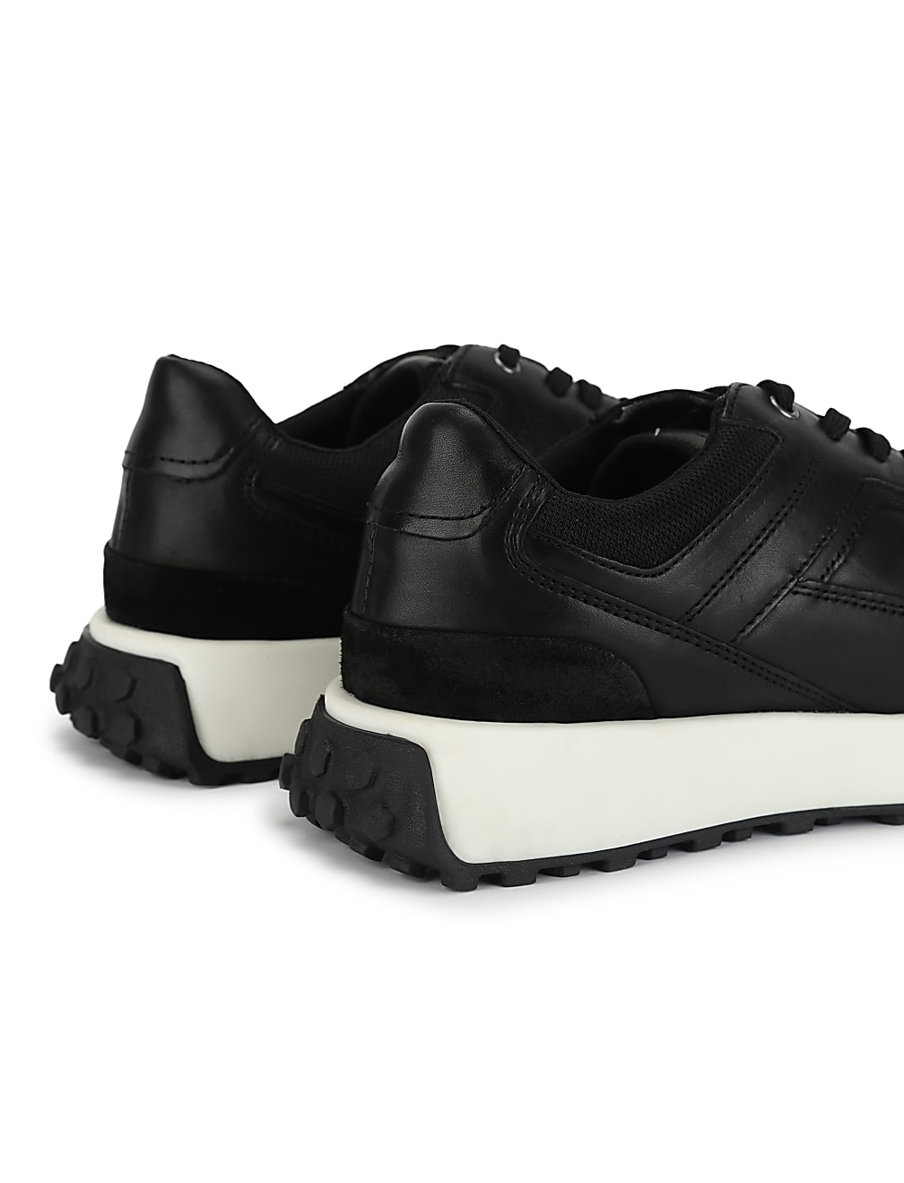 Leather Plain Lace-up Sneakers