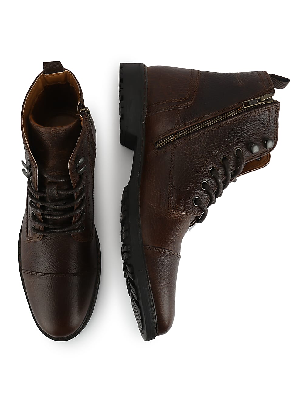 Pure Leather Textured  Ankle Boots