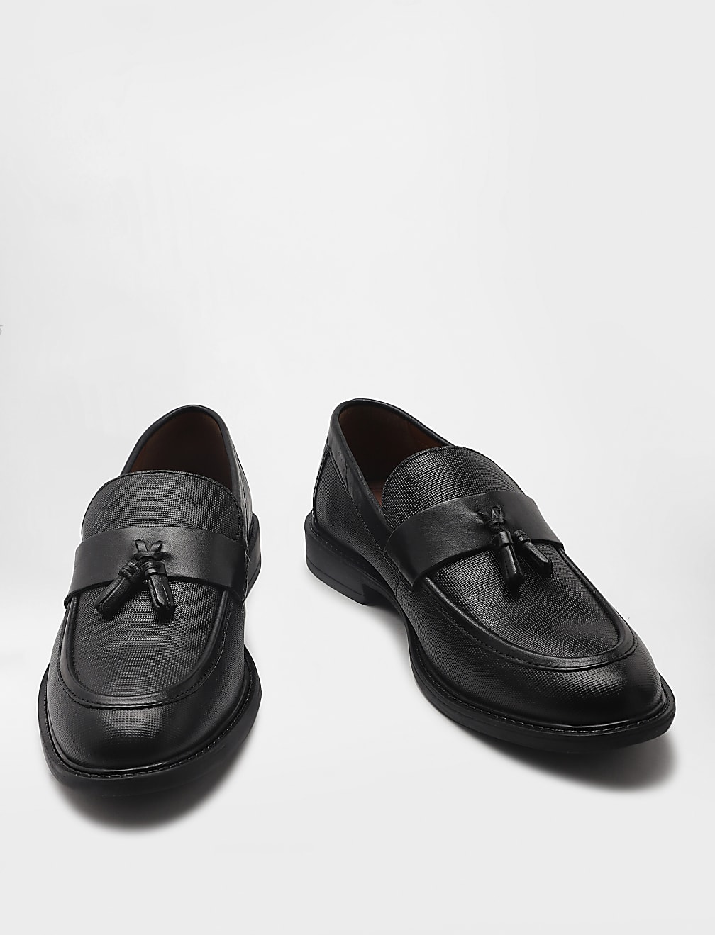 Pure Leather Plain Slip-on Loafers