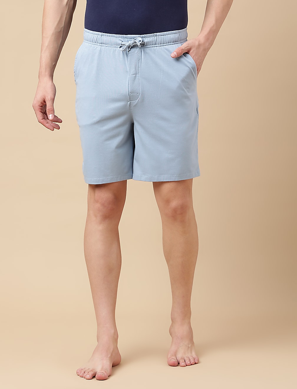 Cotton Blend Solid Shorts