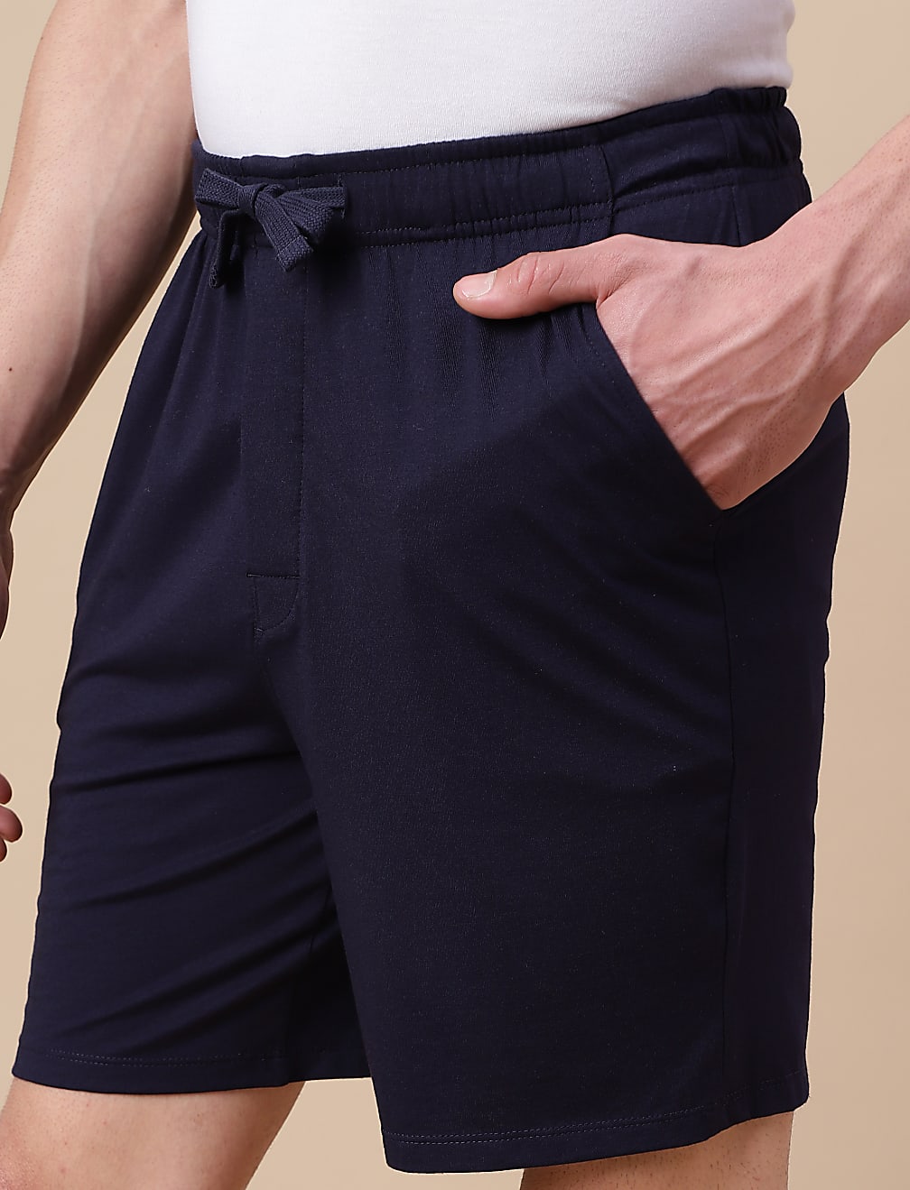 Cotton Blend Solid Shorts