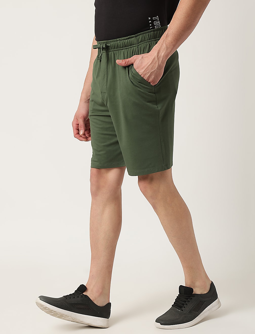 Cotton Blend Solid Shorts