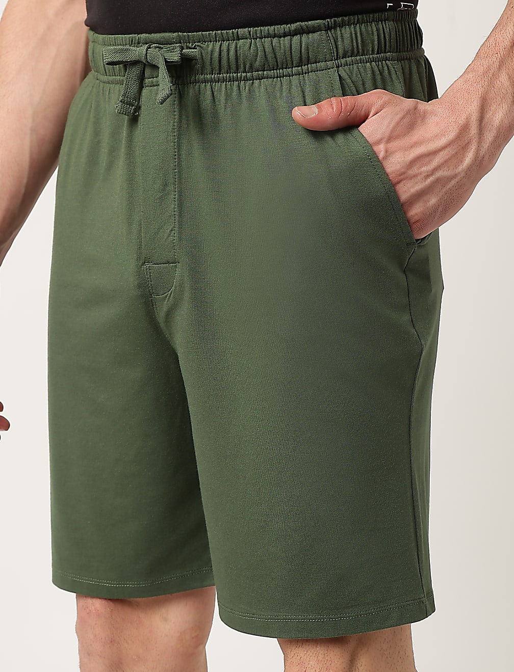Cotton Blend Solid Shorts