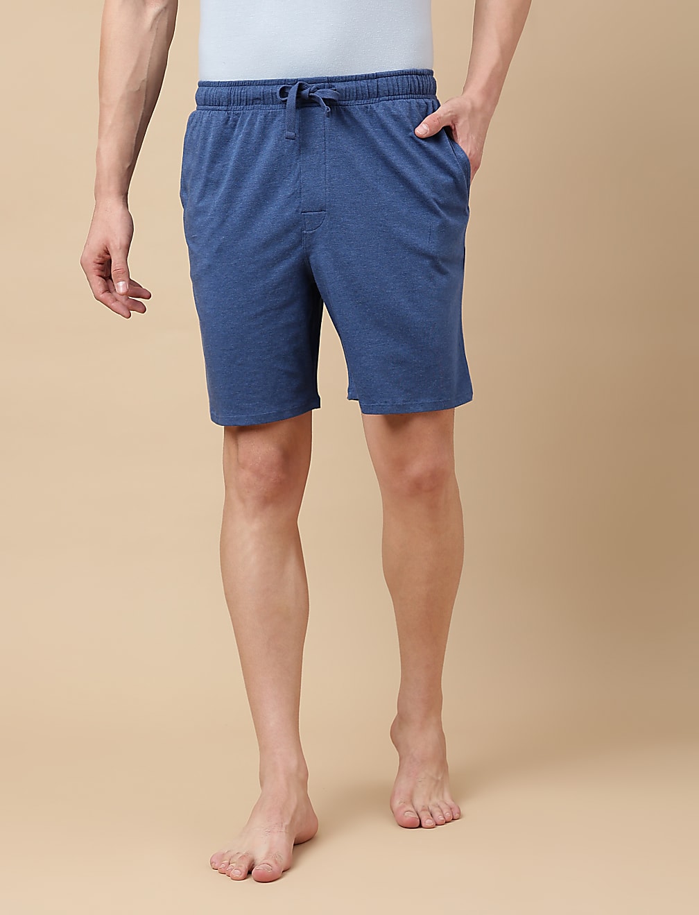 Cotton Blend Solid Shorts