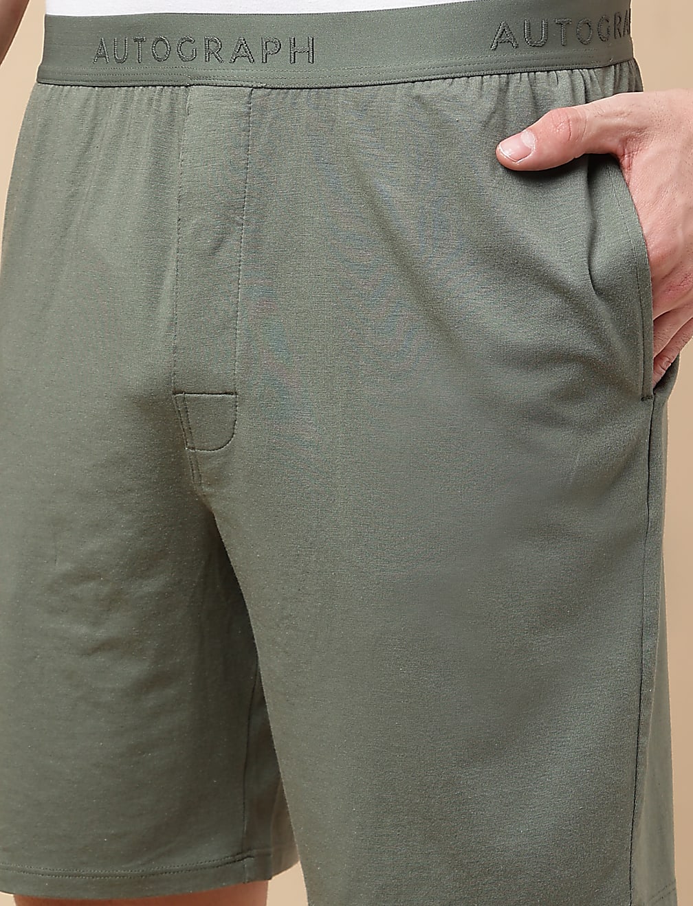 Cotton Blend Solid Shorts