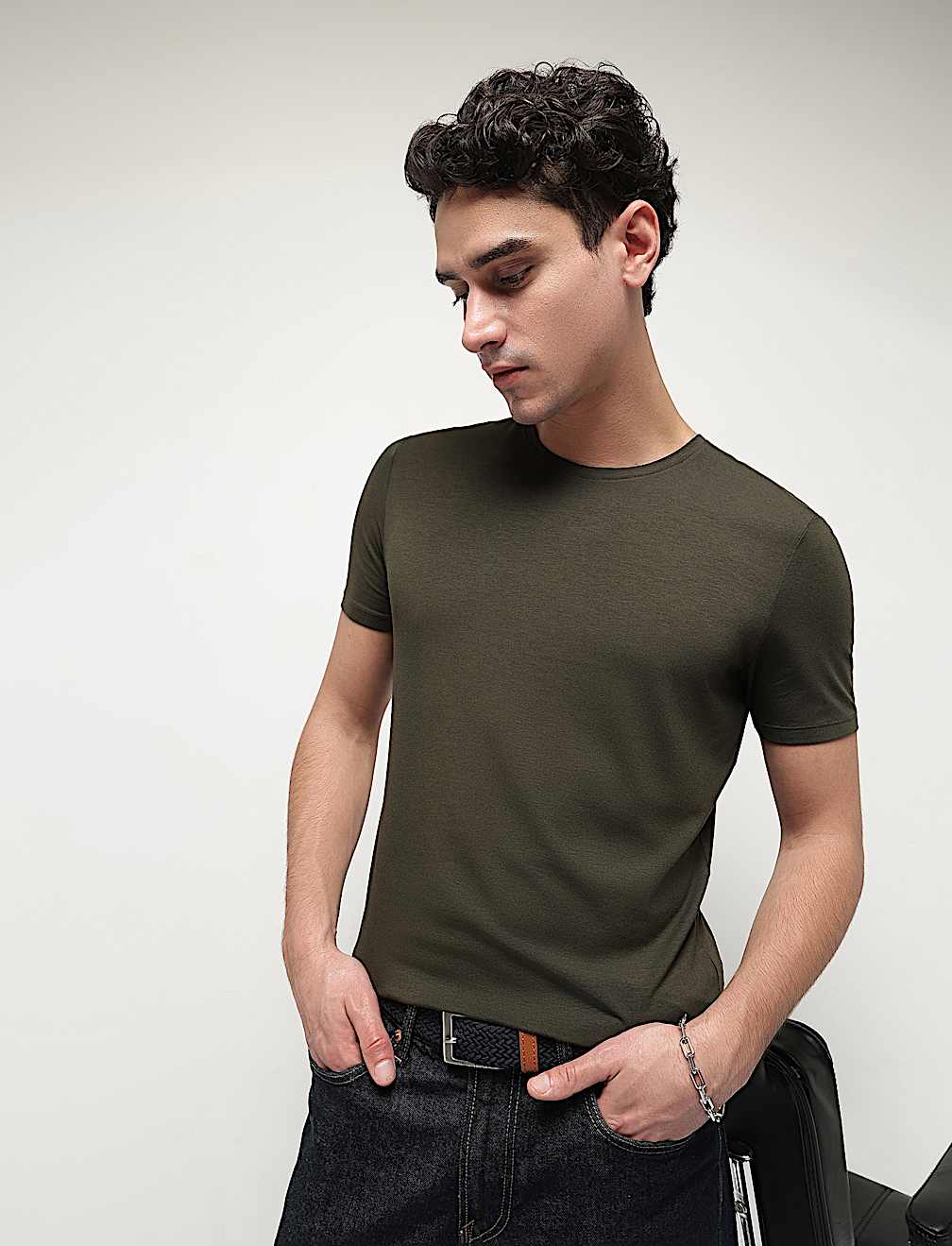 Modal Cotton Crew Neck T-Shirt