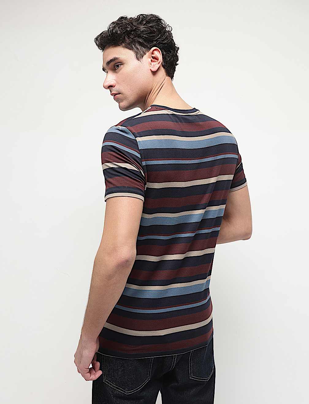 Cotton Modal Horizontal Striped T-Shirt