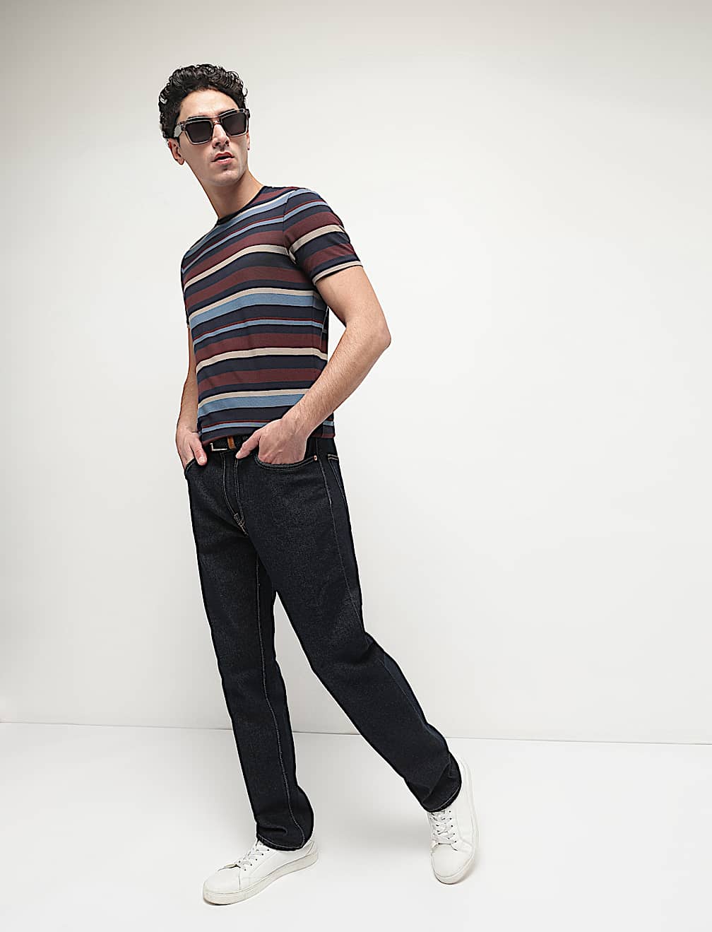Cotton Modal Horizontal Striped T-Shirt