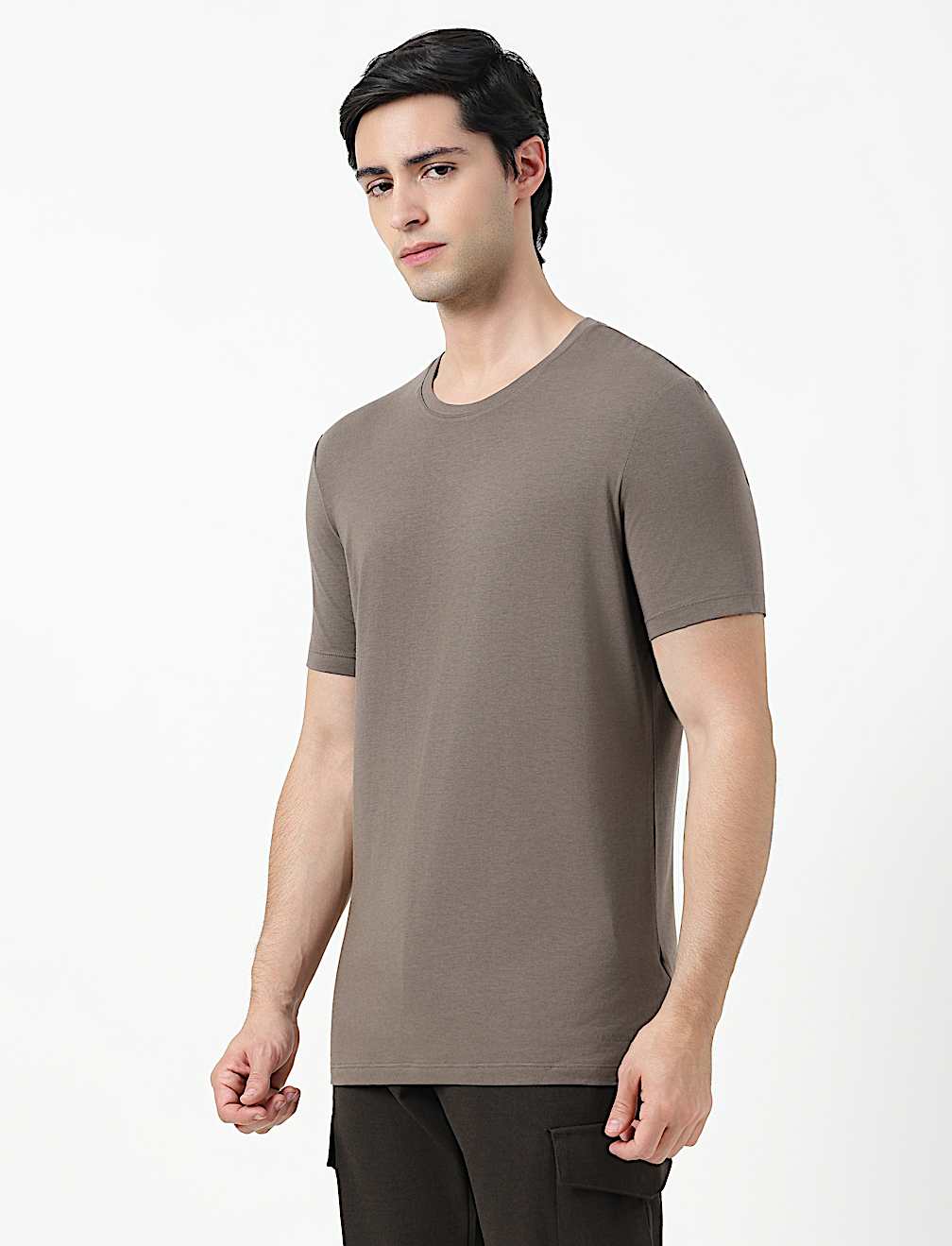 Cotton Rich Plain Crew Neck T-Shirt