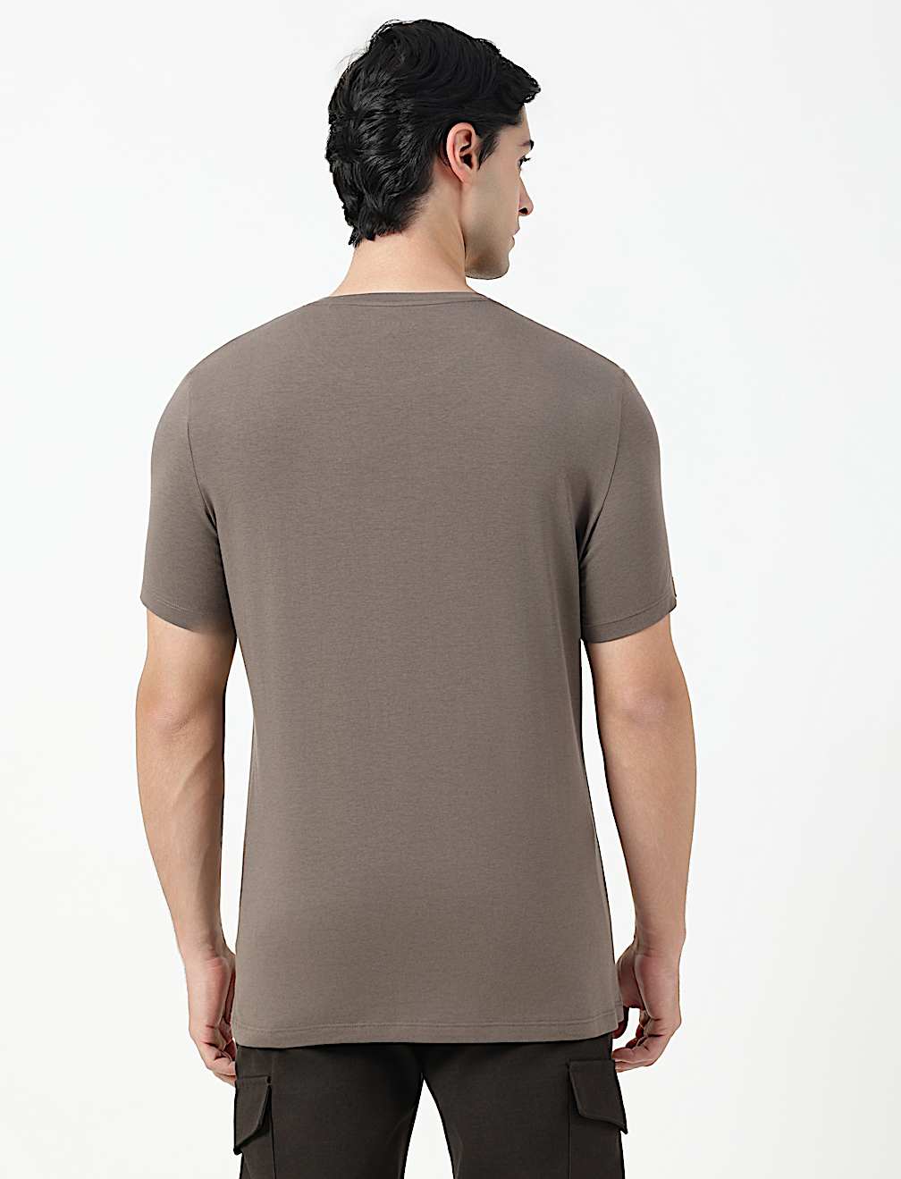 Cotton Rich Plain Crew Neck T-Shirt