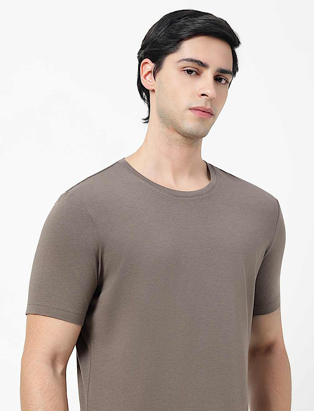 Cotton Rich Plain Crew Neck T-Shirt
