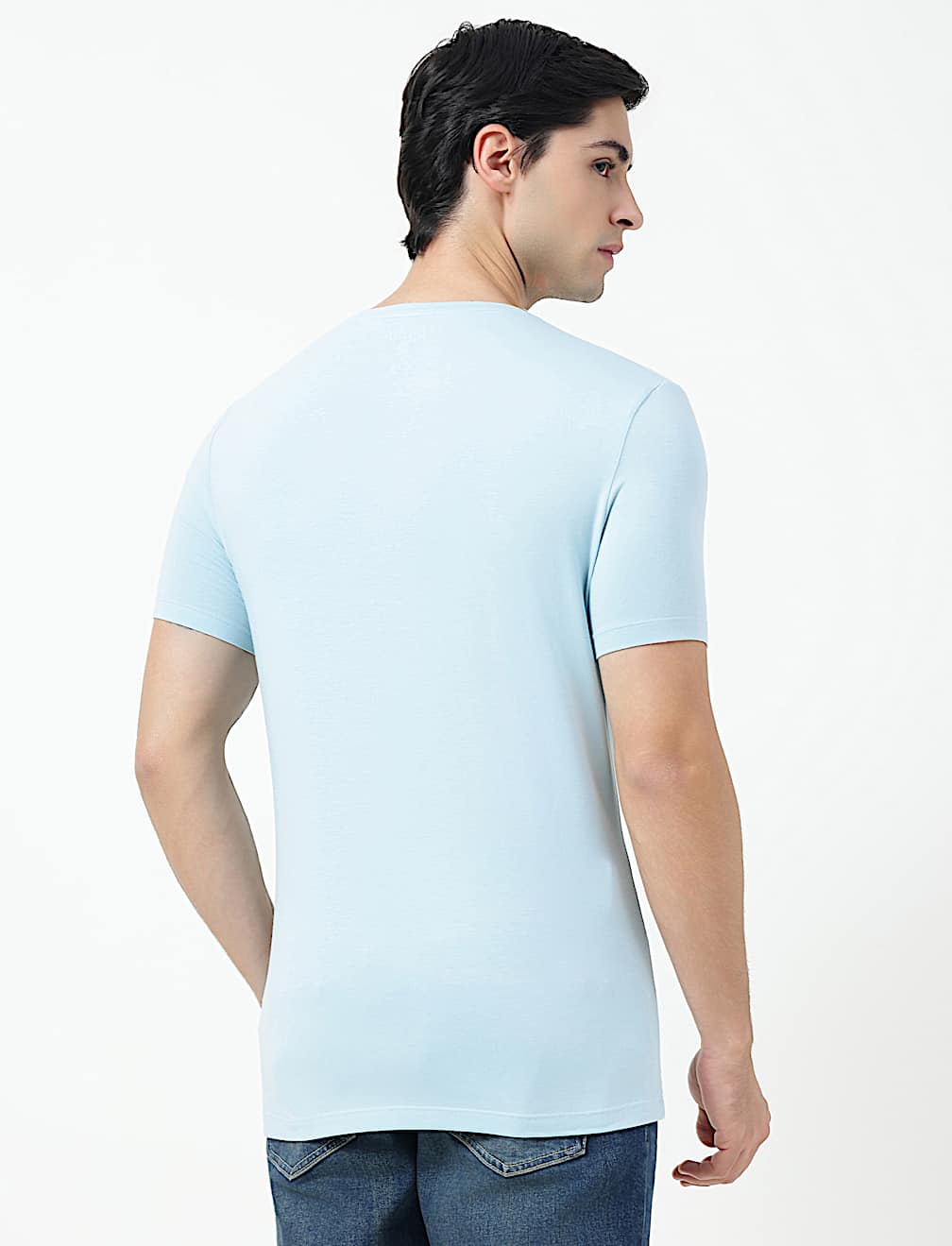 Cotton Rich Plain Crew Neck T-Shirt