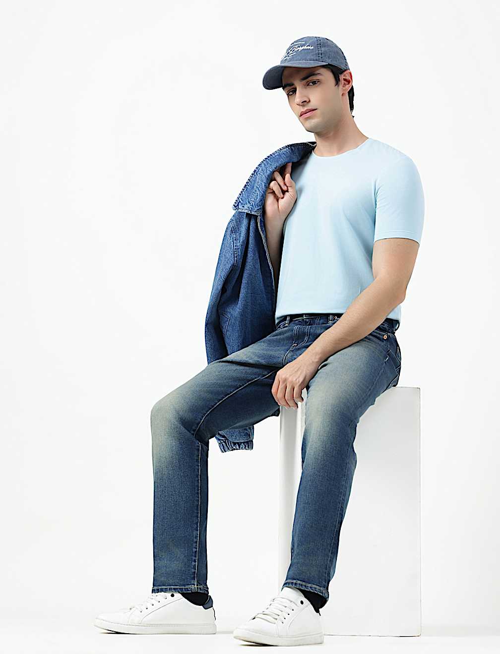 Cotton Rich Plain Crew Neck T-Shirt