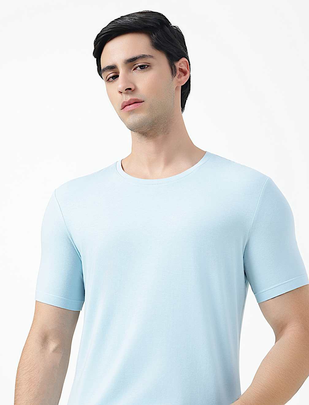 Cotton Rich Plain Crew Neck T-Shirt