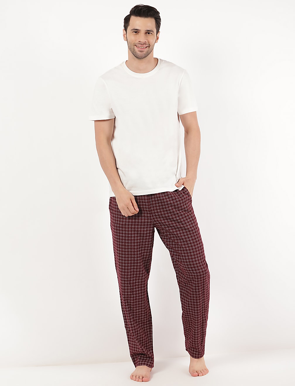 Pure Cotton Checked Regular Fit Pyjama