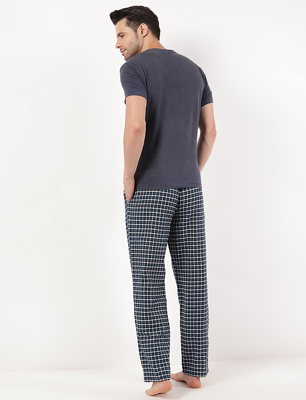 Pure Cotton Checked Regular Fit Pyjama