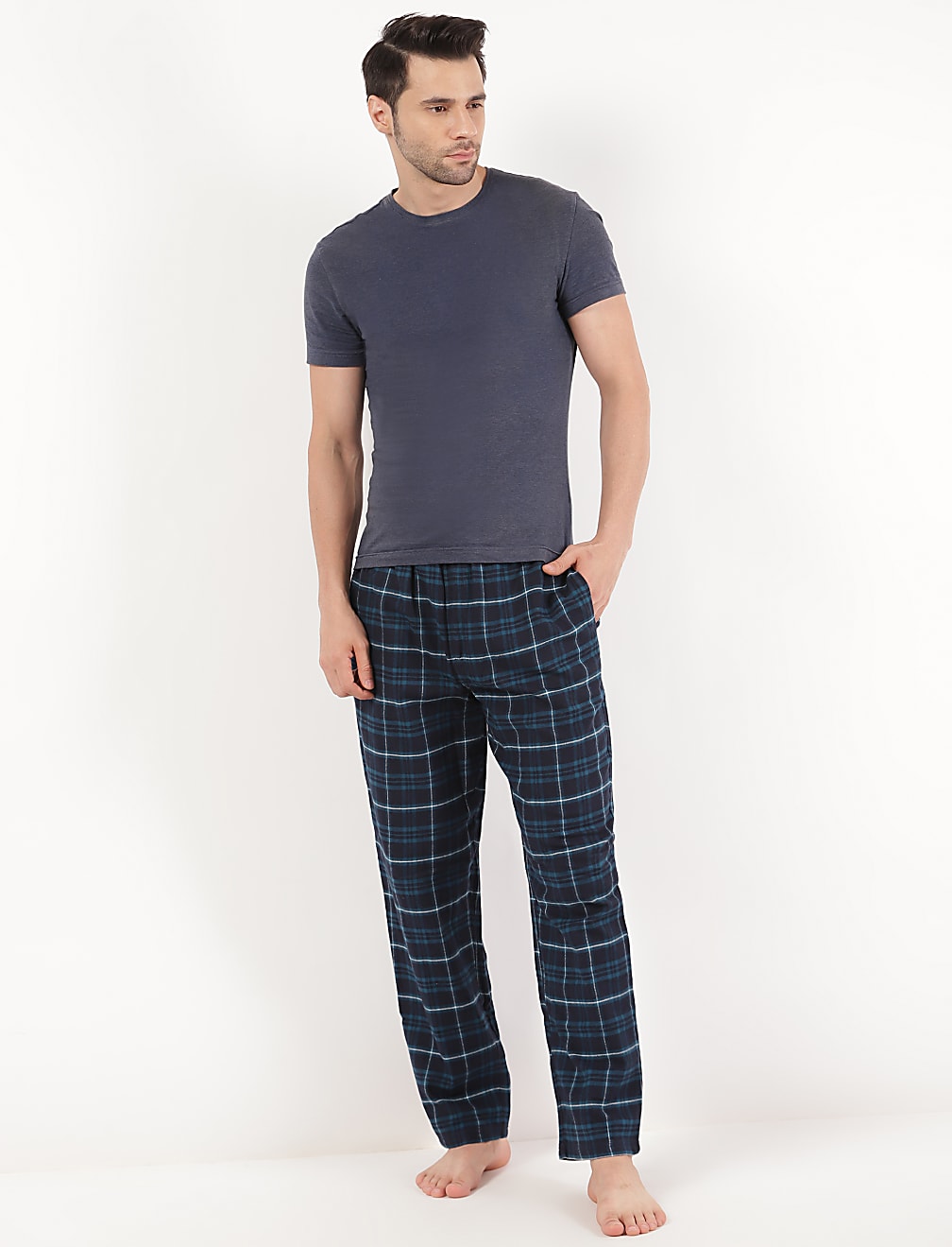 Pure Cotton Checked Regular Fit Pyjama