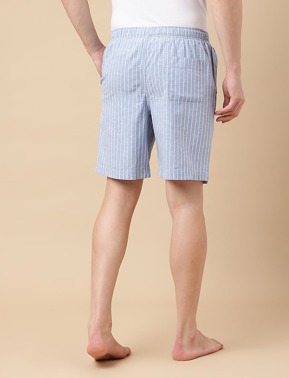 Cotton Blend Striped Shorts