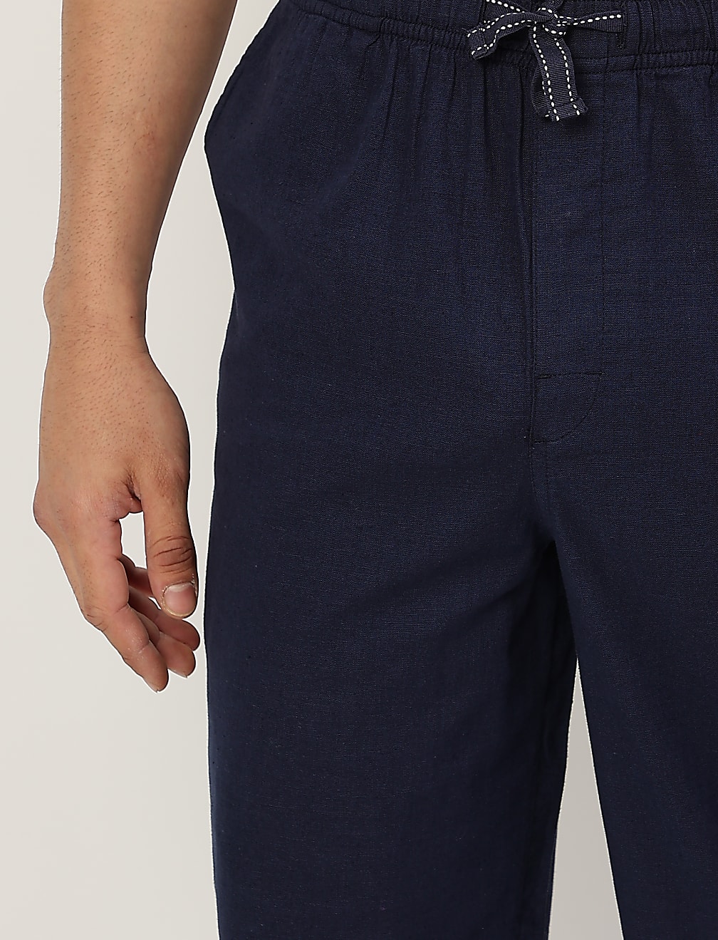 Cotton Blend Striped Shorts