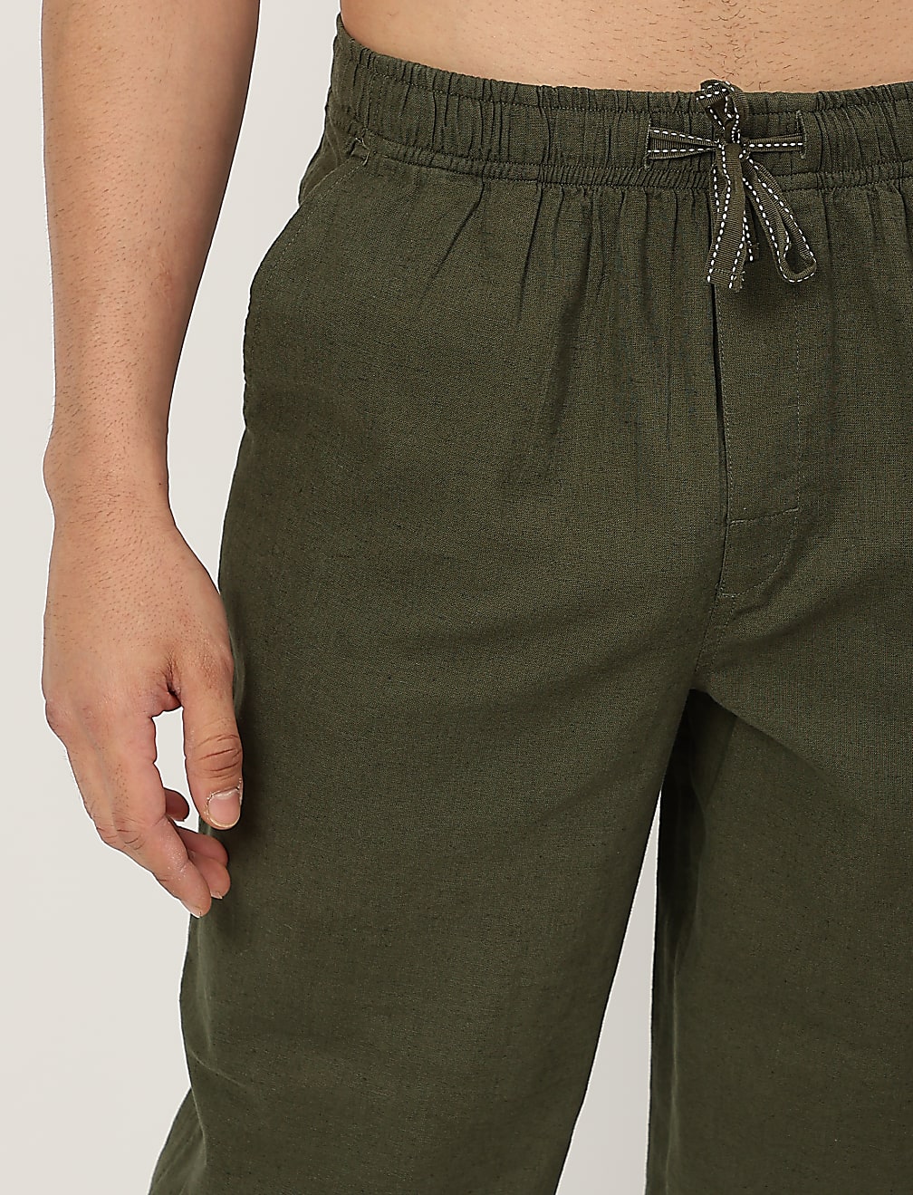 Cotton Blend Striped Shorts