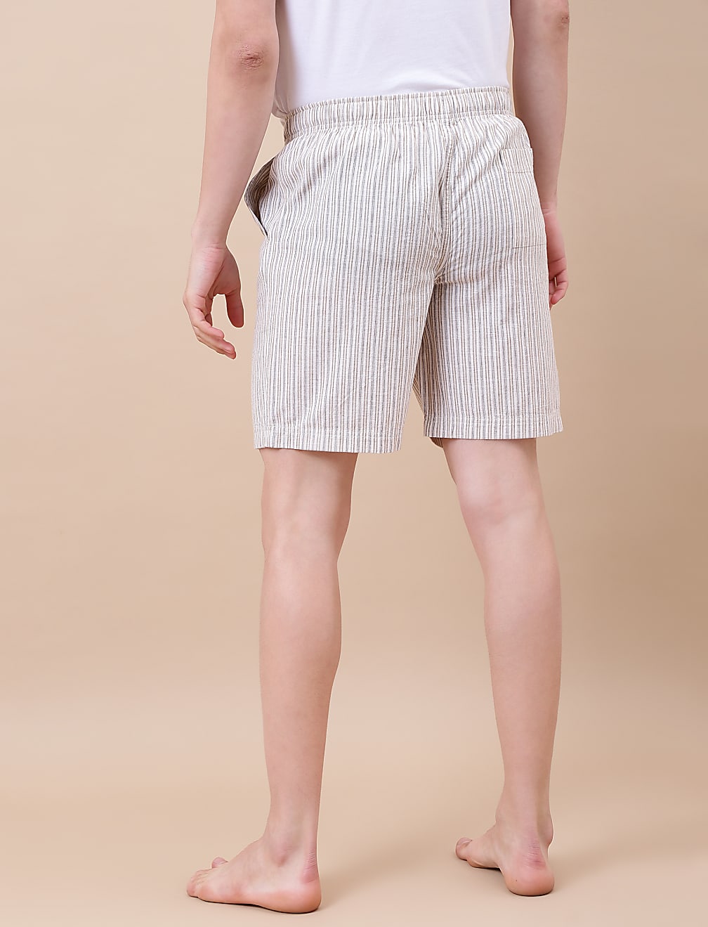 Cotton Mix Striped Relaxed Fit Shorts